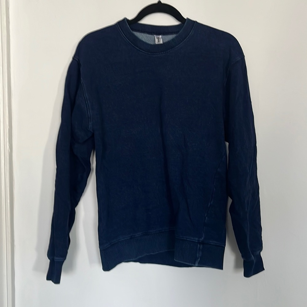 Indigo dyed crew sweatshirt from American apparel